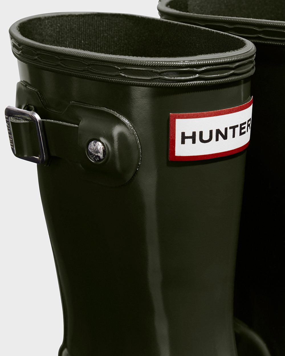 Hunter Original Little Gloss Rain Boots - On Sale Kids Dark Olive - LJQOFU687